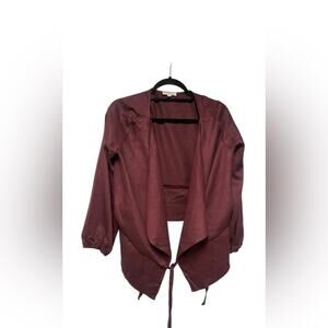 VETTA Maroon Open Front Cardigan Size:M